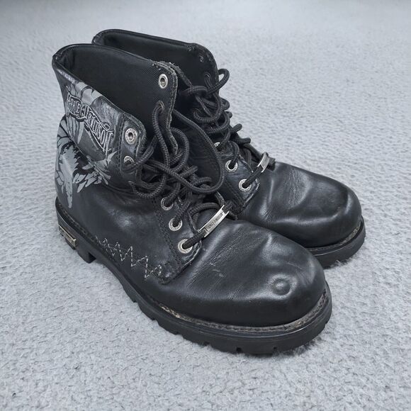 Harley Davidson Boots Womens 10 US 42 EUR Black Ladies Bremerton 85172 Embroider - Picture 4 of 16